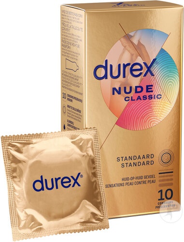Durex Nude Classic Prezervative Piele Pe Piele Ultra Subțiri Standard 10 Bucăți