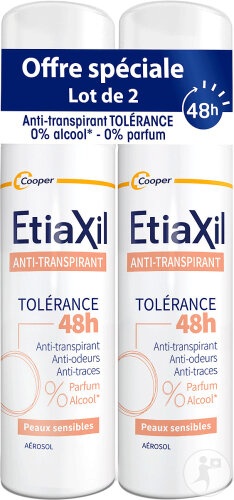 Etiaxil Antiperspirant Pentru Transpirație Moderată Subraț Toleranță 48h Aerosol 2x150ml