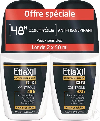 Etiaxil Deodorant Anti-Transpirant Bărbați Transpirație Moderată 48h Roll-On 2x50ml