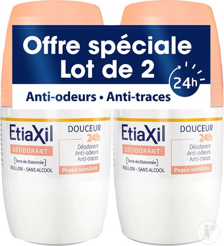 Etiaxil Deodorant Roll-on Pentru Piele Sensibilă Și Transpirație Redusă La Nivelul Axilelor 2x50ml
