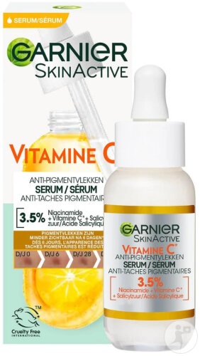 Garnier SkinActive Ser Cu Vitamina C 3,5% Sticlă Cu Picurător 30ml