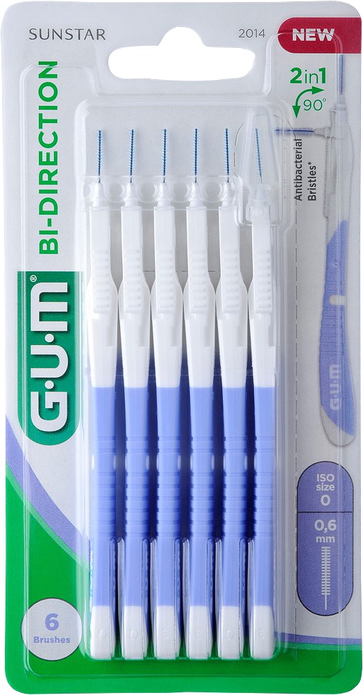 Gum Bi-Direction Periuțe Interdentare 0,6mm 6 Bucăți