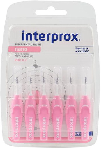 Interprox Periuțe Interdentare Premium Nano 0,6mm Roz 6 Bucăți