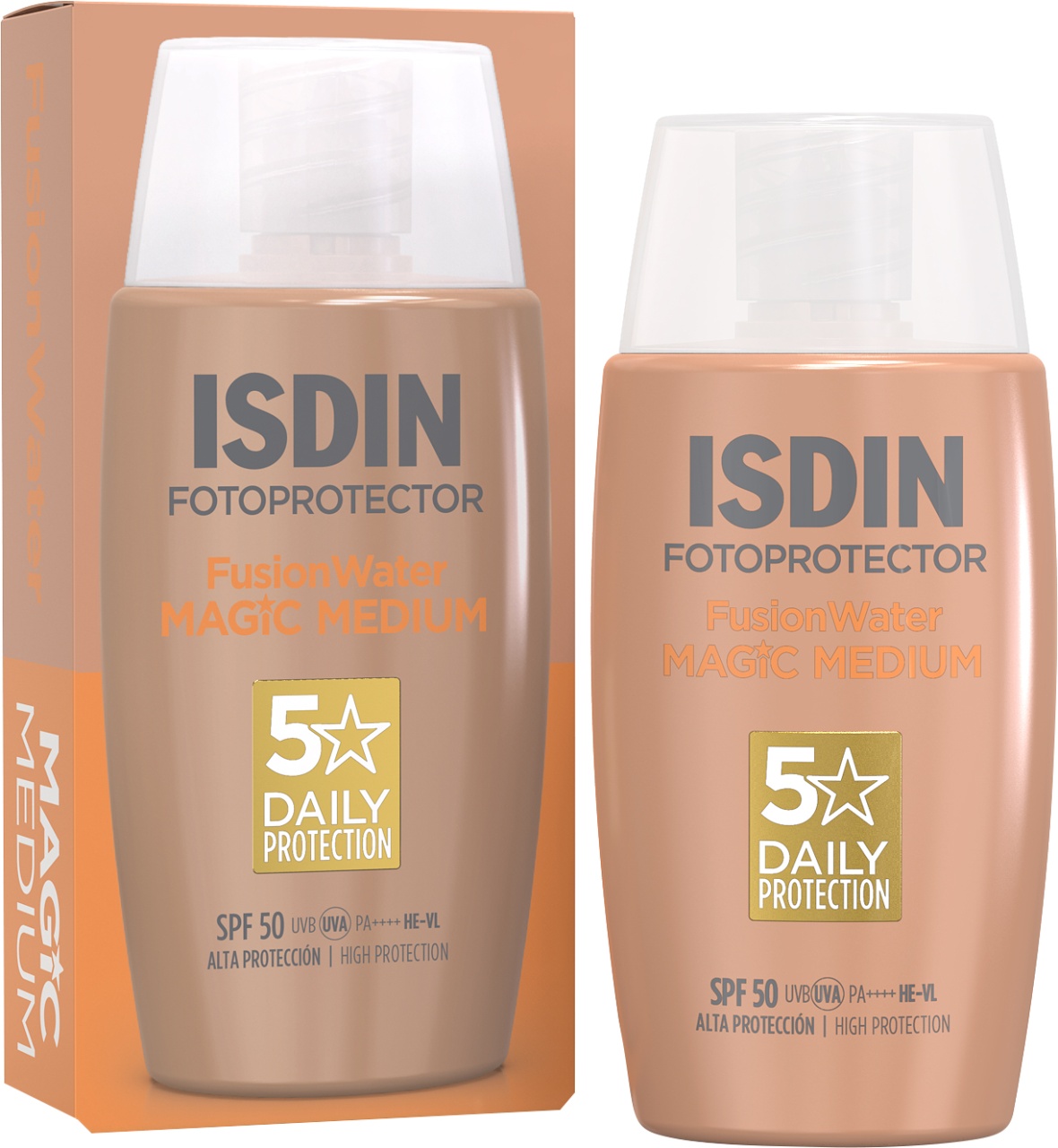 Isdin Fotoprotector Fusion Water Color Acoperire Naturală Touch Uscat Fără Ulei SPF50 Flacon 50ml