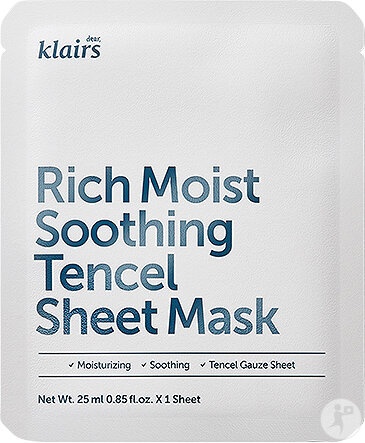 Klairs Rich Moist Mască De Față Calmantă Din Foaie De Tencel 1 Bucată