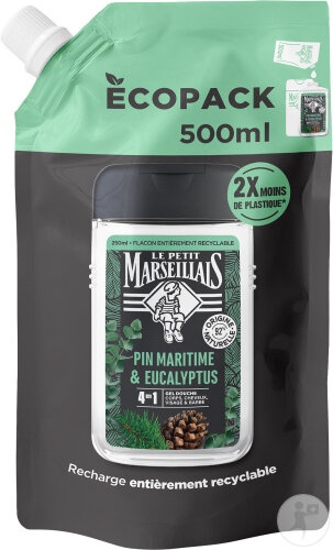 Le Petit Marseillais Reumplere Gel De Duș 4 În 1 Bărbați Pin Și Eucalipt 500ml