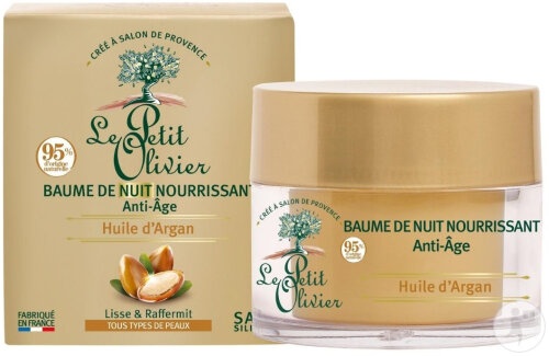 Le Petit Olivier Balsam De Noapte Nutritiv Anti-Îmbătrânire Cu Ulei De Argan 50ml