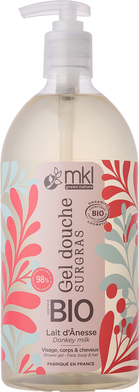 MKL Green Nature Gel De Duș Ultra Hridatant Bio Cu Lapte De Măgăriță Pentru Față/Corp/Păr 1l