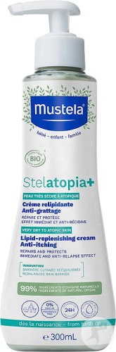 Mustela Bébé-Enfant Stelatopia+ Cremă Relipidantă Anti-Mâncărime Piele Foarte Uscată/Atopică Bio 300ml