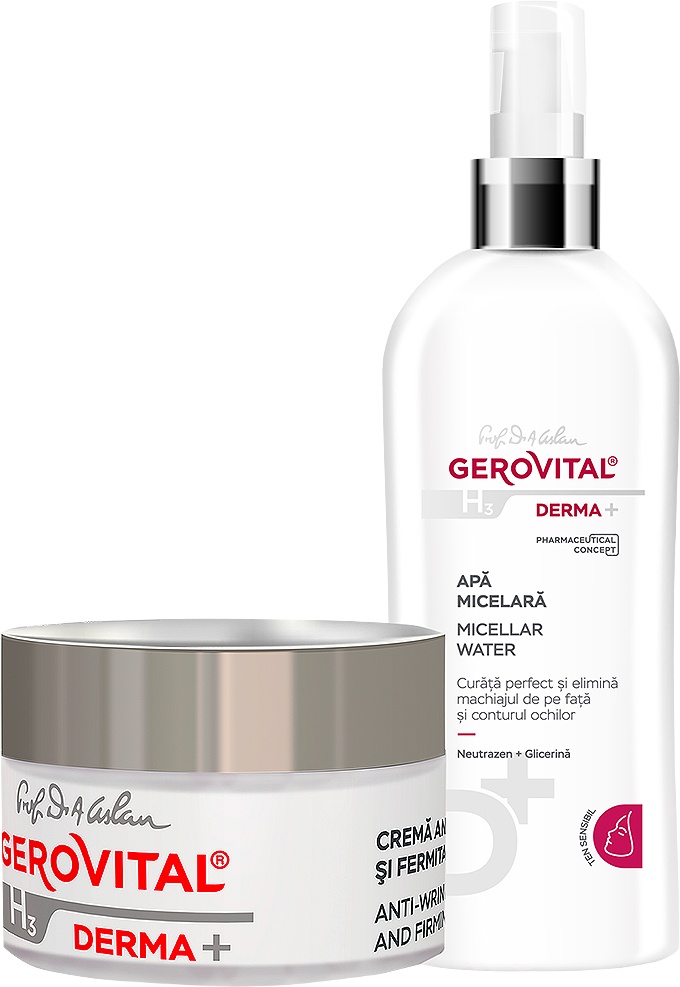 Gerovital H3 Derma+ Cremă Antirid + H3 Derma+ Apă Micelară