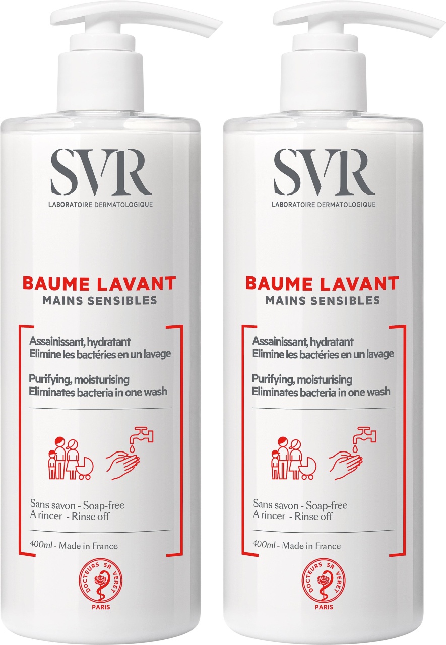 SVR Balsam Hidratant Fără Săpun Pentru Spălarea Mâinilor Sensibile 2x400ml