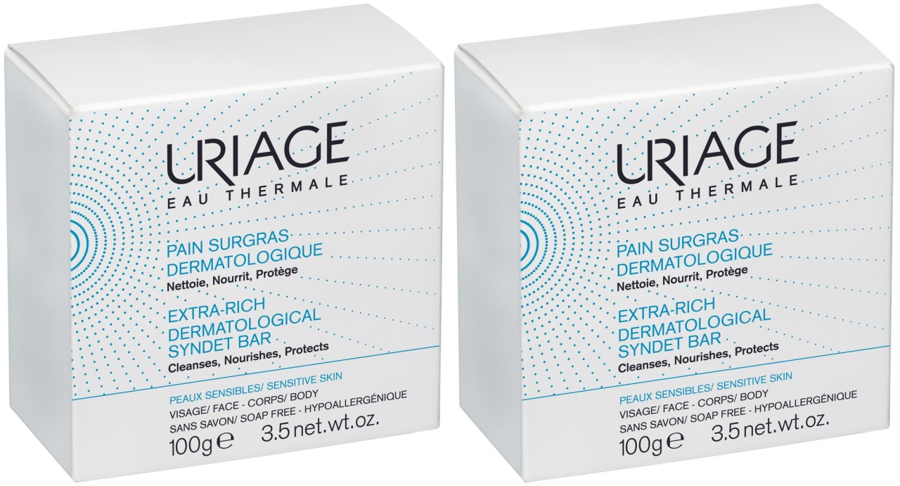 Uriage Săpun Dermatologic Pentru Tenul Sensibil 2x100g