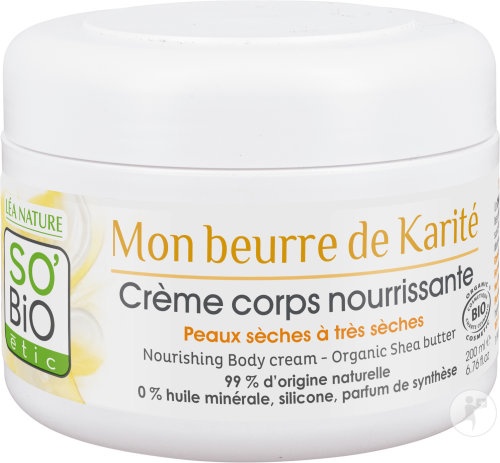 So'Bio Étic Unt Shea Cremă De Corp Nutritivă Pentru Piele Uscată/Foarte Uscată Bio 200ml