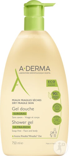 A-Derma Indispensables Gel De Duș Surgras Pentru Piele Fragilă Și Uscată 750ml