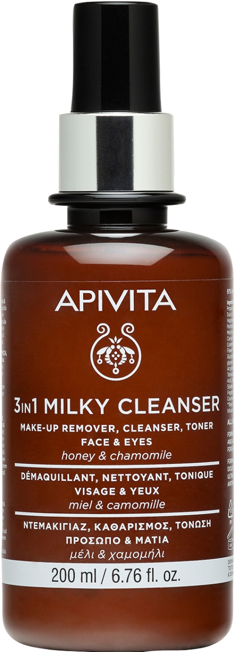 Apivita Lapte De Curățare 3in1 Pentru Față Și Ochi, Flacon 200ml