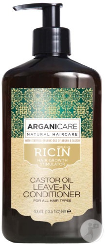 Arganicare Tratament Leave-In Cu Ulei De Ricin Flacon Cu Pompiță 400ml