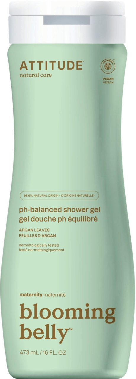 Attitude Blooming Belly Gel De Duș Cu Ph Echilibrat Pentru Maternitate Frunze De Argan Natural 473ml