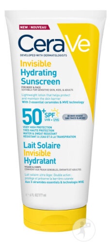 Cerave Invisible Sun Factor De Protecție Solară Hidratantă Invizibilă SPF50 177ml