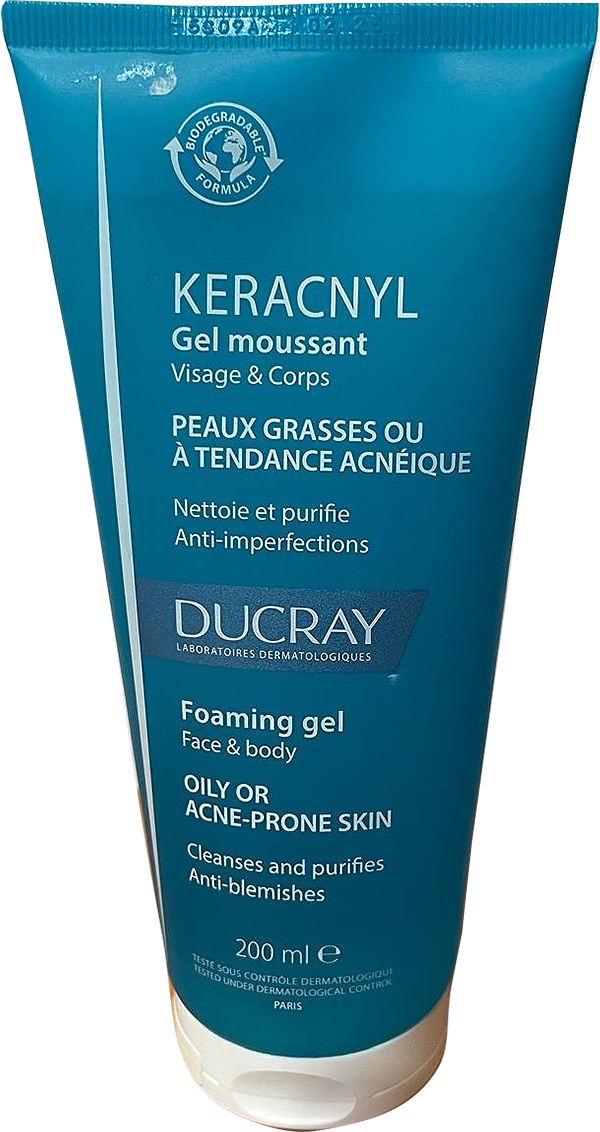 Gel spumant pentru pielea cu tendinta acneica Keracnyl, 200 ml, Ducray - imagine 3