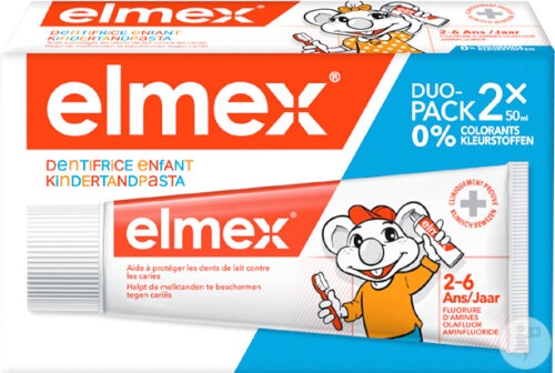 Elmex Pastă De Dinți Pentru Copii 2-6 Ani Duo 2x50ml