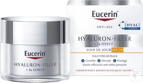 Eucerin Hyaluron-Filler + 3x Effect Cremă De Zi Cu Efect Anti-Îmbătrânire SPF30 50ml