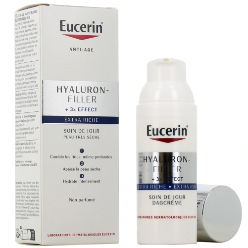 Eucerin Hyaluron-Filler + 3x Effect Extra Rich Cremă De Zi Anti-Age Piele Uscată Și Foarte Uscată 50ml