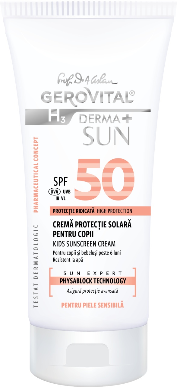 Gerovital H3 Derma+ Sun Cremă Protecție Solară SPF50 Copii Și Bebeluși 100ml