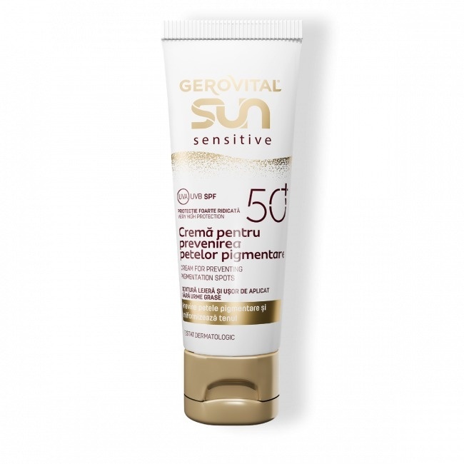 Crema prevenire pete pigmentare SPF50+ Sun Sensitive, 50 ml, Gerovital - imagine 3