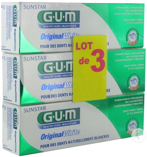 Gum Original White Pasta De Dinți 3x75ml