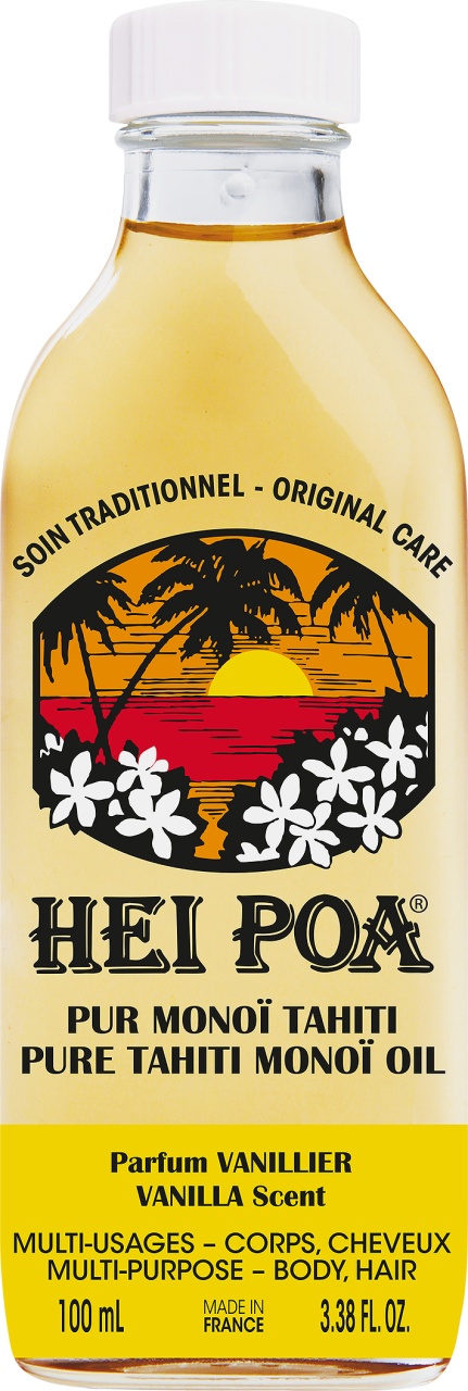 Hei Poa Ulei Pur Monoï de Tahiti AO Multifuncțional cu parfum de vanilie Flacon 100 ml