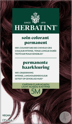 Herbatint Vopsea De Păr Permanentă 5m Castaniu Deschis Mahon Kit
