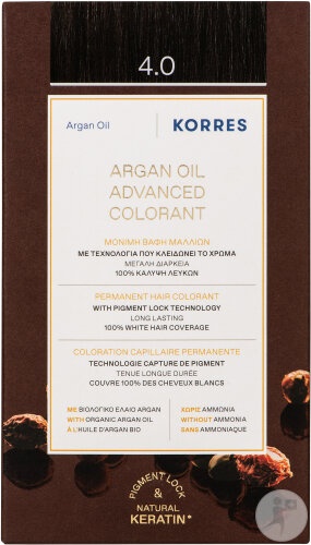 Korres Colorare Permanentă Cu Ulei De Argan Performanță Înaltă 4.0 Șaten 1 Kit