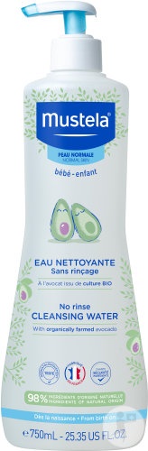 Mustela Bébé Apă De Curățatre Fără Clătire Pentru Piele Normală 750ml