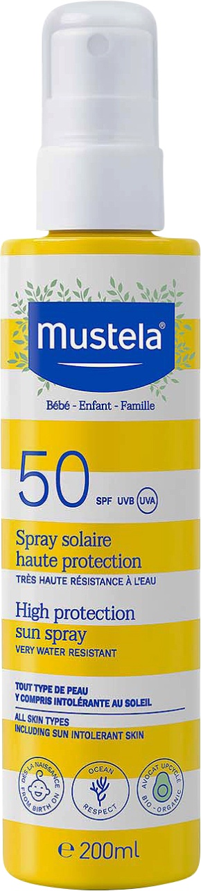 Mustela Bébé-Enfant Spray Solar SPF50 Piele Sensibilă Și Intolerantă La Soare 200ml
