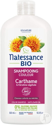 Natessance Șampon Pentru Păr Colorat Cu Safflower Bio Flacon 500ml