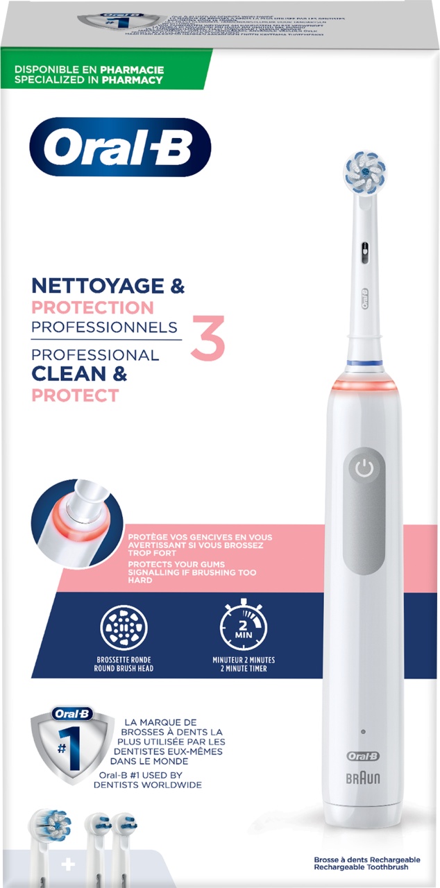 Oral-B Professional Clean & Protect 3+ Periuță De Dinți Electrică Cu Rezerve 1 Bucată