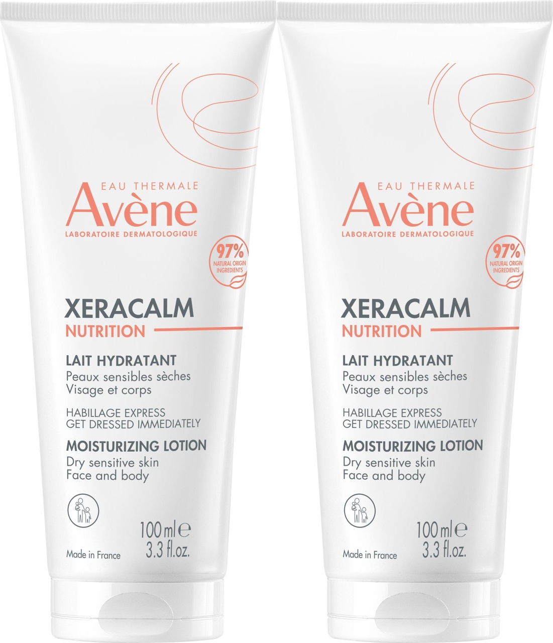 Avène Xeracalm Nutrition Loțiune Hidratantă Față Și Corp Piele Sensibilă Uscată 2x100ml