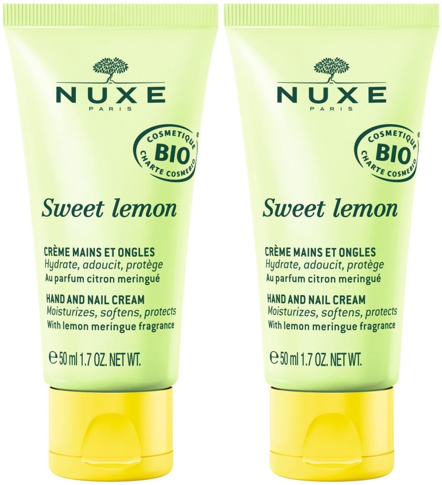Nuxe Sweet Lemon Cremă De Mâini Și Unghii Bio 2x50ml