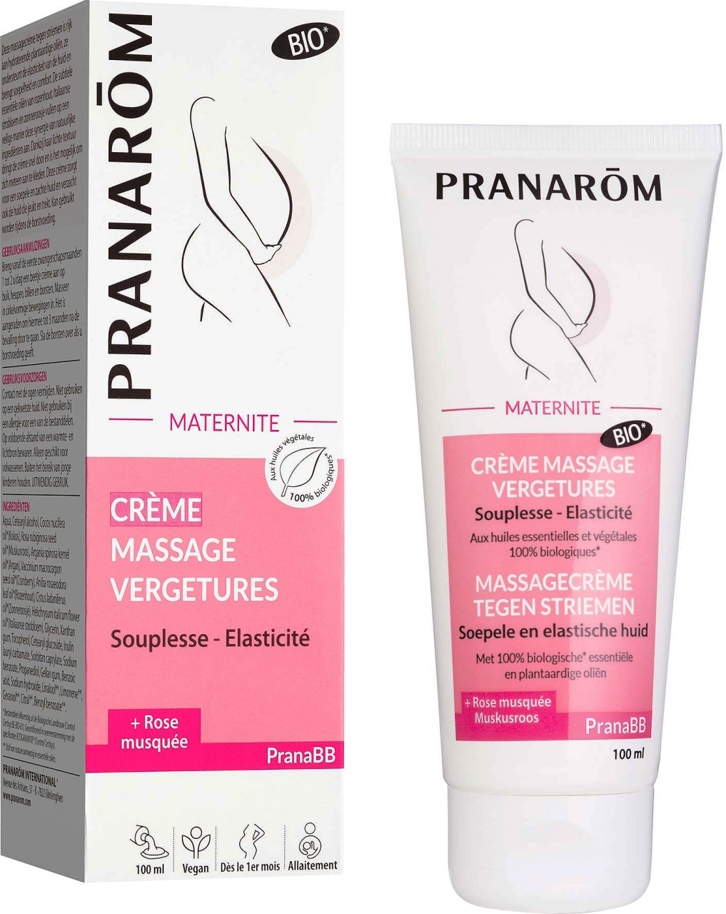 Pranarôm PranaBB Cremă De Masaj Organică Pentru Vergeturi În Timpul Sarcinii Tub 100ml