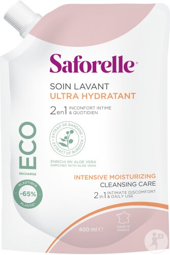 Saforelle Gel De Curățare Ultra Hidratant Rezervă Eco 400ml