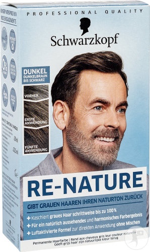 Schwarzkopf Re-Nature Homme Dark Cremă De Re-Pigmentare Bărbați 2x50ml + Șampon 2x225ml