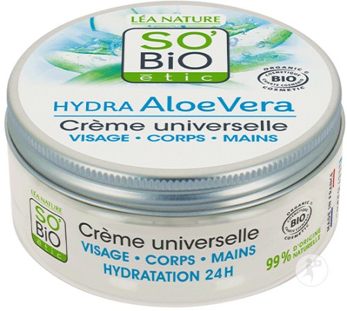 So’Bio Étic Cremă Universală Hydra Aloe Vera Pentru Față/Corp/Mâini Bio Borcan 150ml