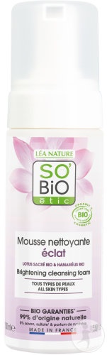 So'Bio Étic Spumă De Curățare Illuminatoare Cu Lotus Sacru Bio 150ml