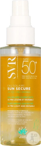 SVR Sun Secure Apă Solară Hidratantă SPF50+ Ultra-Light Invizibil Flacon Cu Pompă 100ml