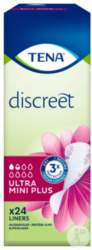 Tena Discreet Ultra Mini Plus Absorbante Pentru Scurgeri Urinare Ușoare 24 Bucăți
