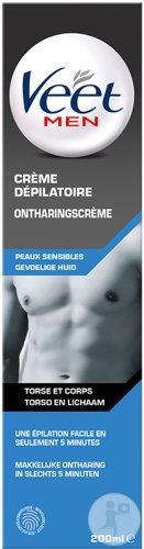 Veet Men Cremă Depilatoare Pentru Torace Și Corp Piele Sensibilă 200ml