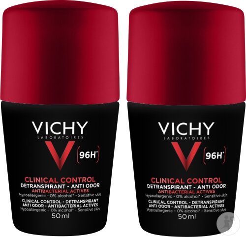 Vichy Clinical Control Deodorant 96h Transpirație Excesivă Anti-Miros Piele Sensibilă 2x50ml