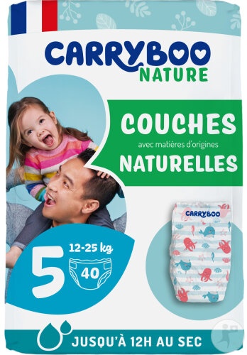 Carryboo Nature Scutece Naturale Cu Model Trop Chou Mărimea 5 12-25kg 40 Bucăți