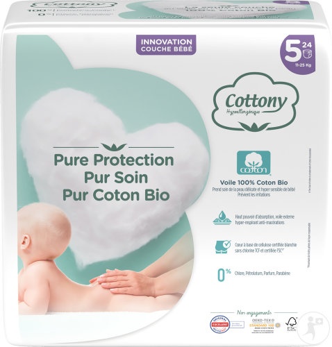 Cottony Scutece Pentru Bebe 11-25kg Mărimea 5 24 Bucăți