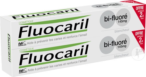 Fluocaril Pastă De Dinți Bi-Fluorură 145mg Albire Tuburi 2x75ml
